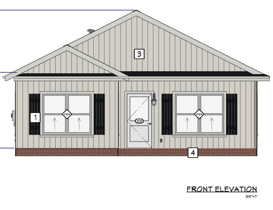Front elevation (rendering) - 1710 Crestwood Dr, Mobile AL