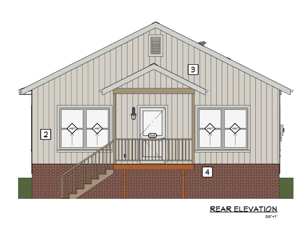 Rear elevation (rendering)