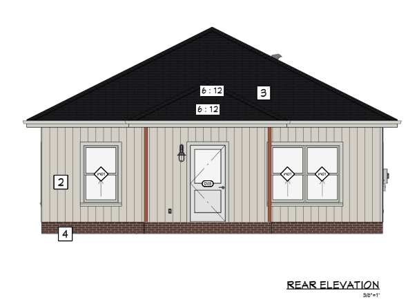 Rear elevation (rendering)
