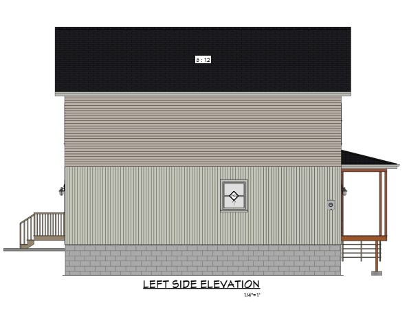 Left side elevation (rendering)